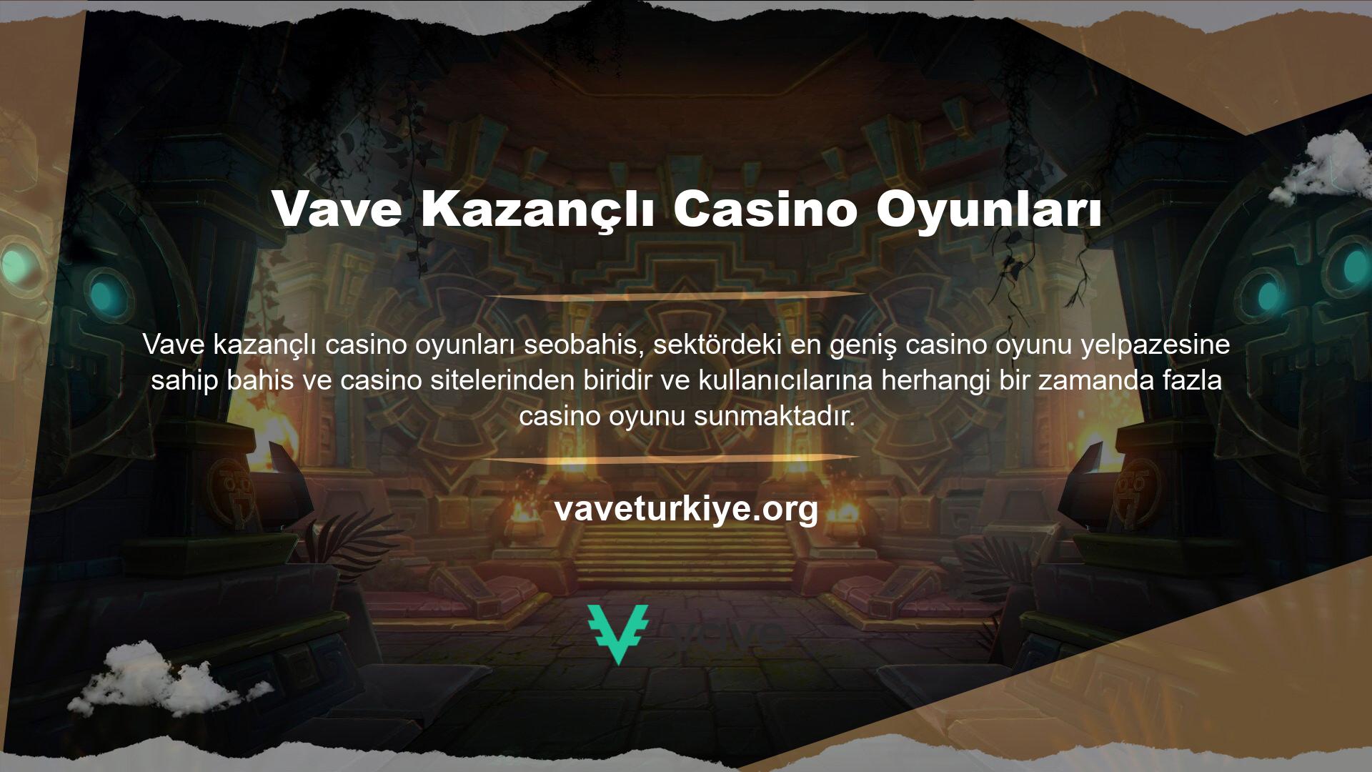 Her casino severin en sevdiği oyunları ve yeni çıkan kaliteli casino oyunlarını bulabileceği Vave Casino bölümünde seçim yapmak kullanıcılar için zor bir iştir